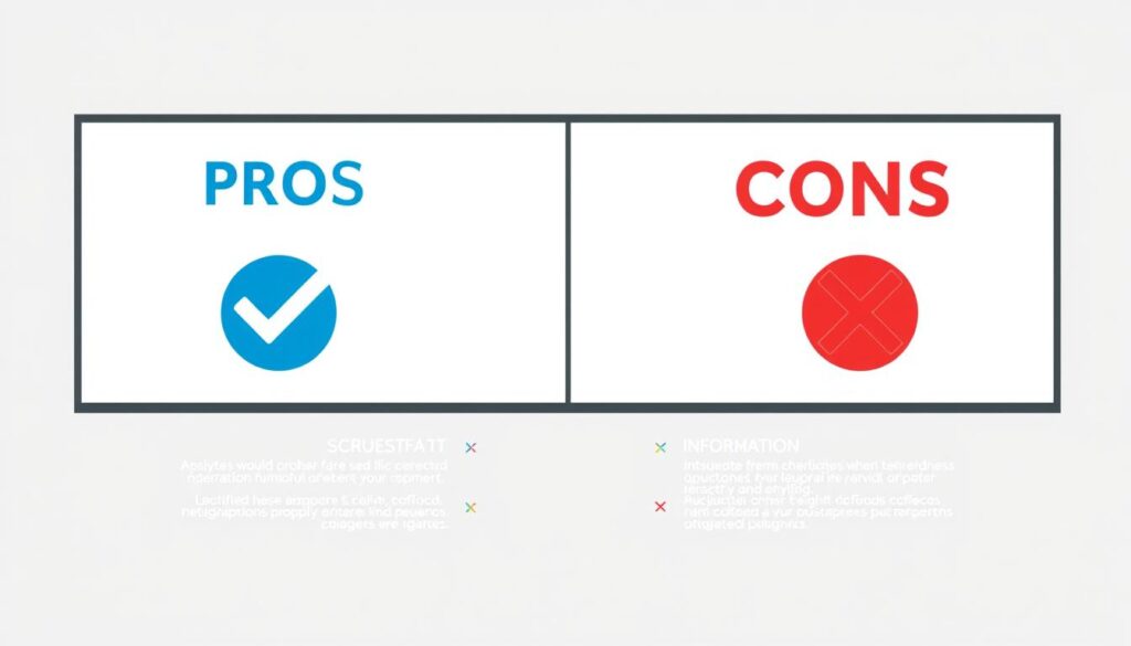 Comparação visual de vantagens e desvantagens do plano Alice